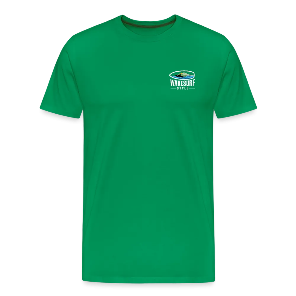 Go Big - Wake Responsibly Image on Back / Logo on Front Men's Premium T-Shirt