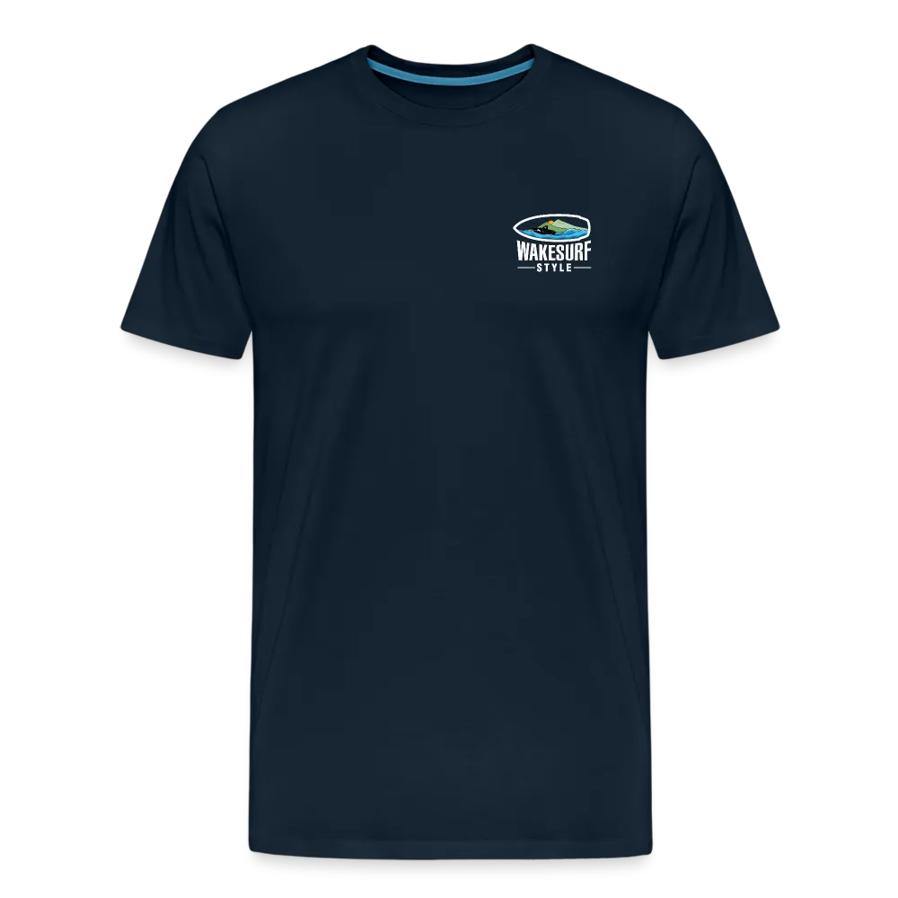Go Big - Wake Responsibly Image on Back / Logo on Front Men's Premium T-Shirt