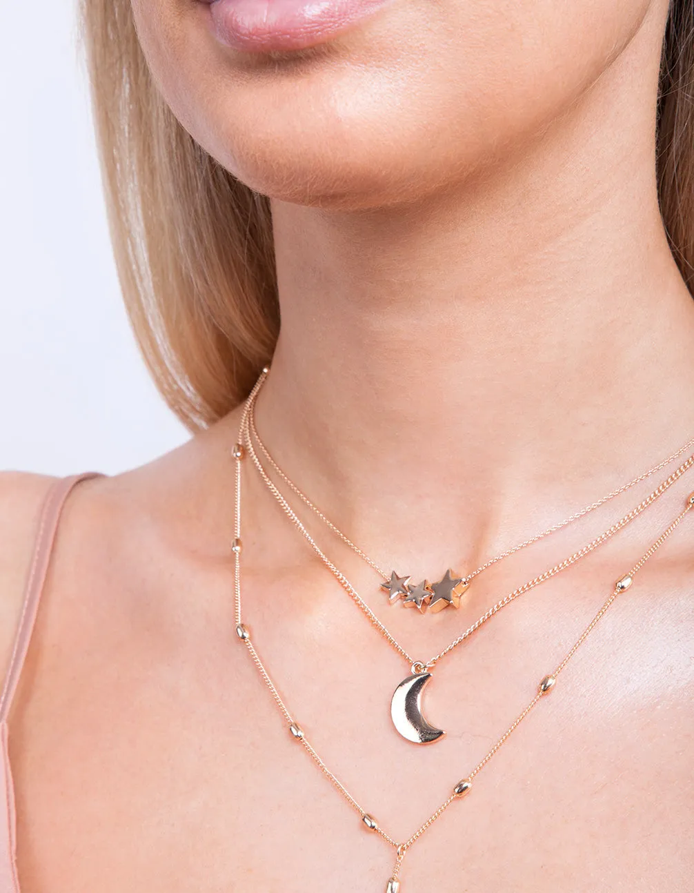 Gold Celestial Layered Necklace