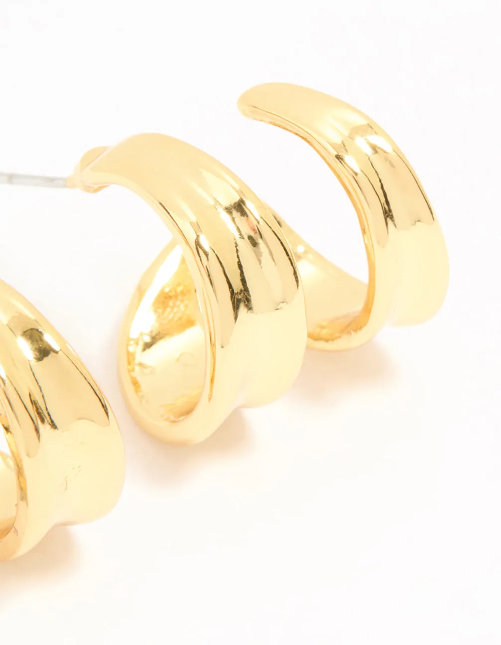 Gold Plated Double Hoop Earrings