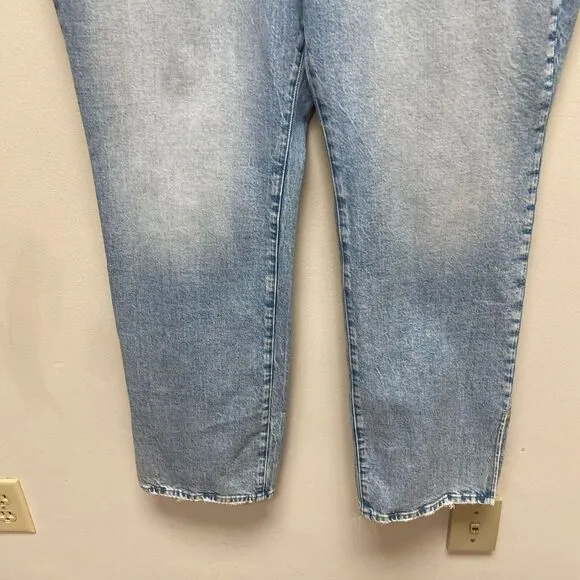 Good American Blue Split Ankle Vintage Inspired Good Boy Button Fly Jeans 18