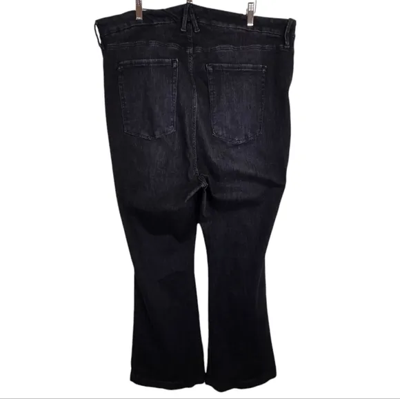 Good American Good Legs Flare Jeans High Rise Flat Tummy Tech Smoothing Black 24