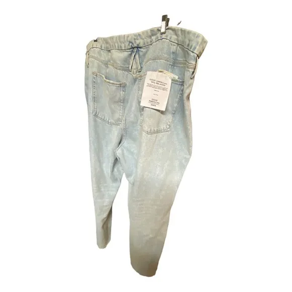 Good American Women's Plus Size 26 Jeans 90s Relaxed Blue Light Wash Denim NWT