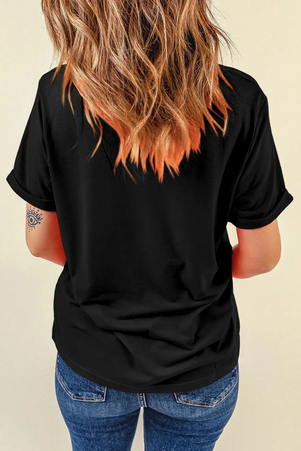 Graphic Round Neck Short Sleeve T-Shirt for Casual Wear