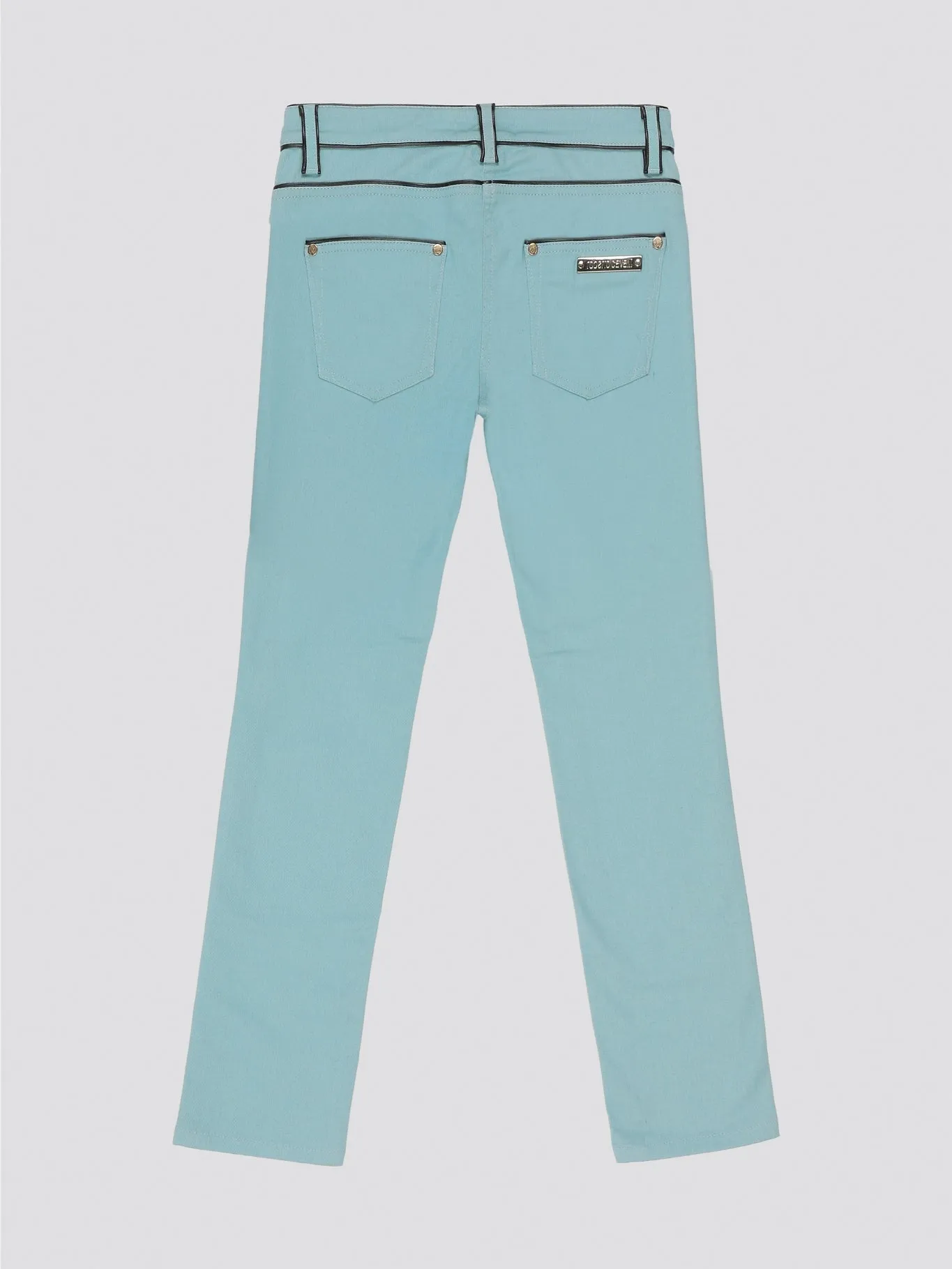 Green Contrast Lining Jeans