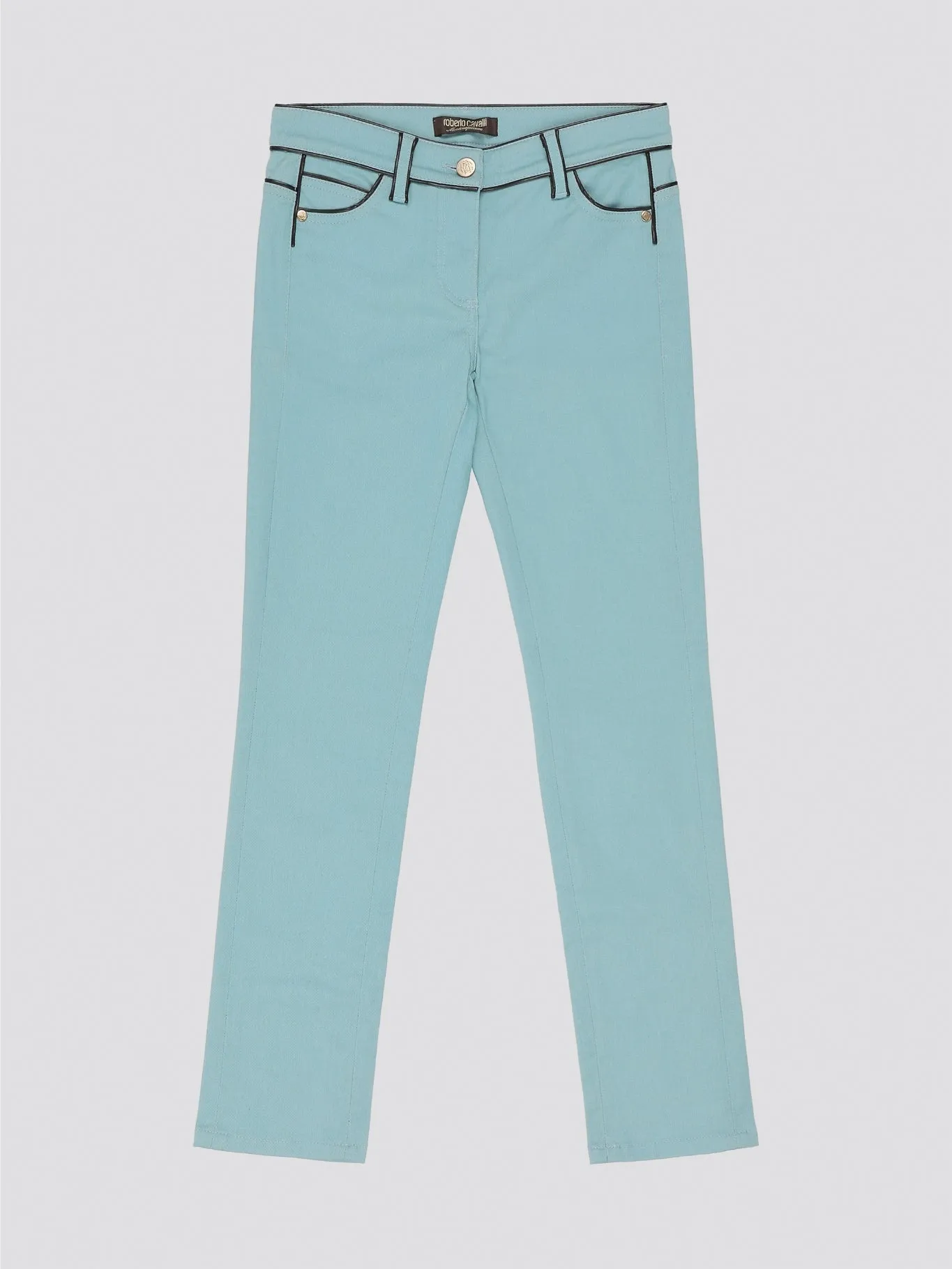 Green Contrast Lining Jeans