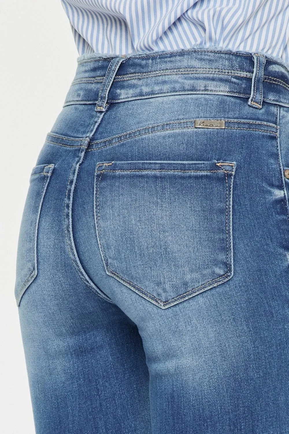 ❤GYPSY - Distressed Raw Hem High Waist Jeans by Kancan