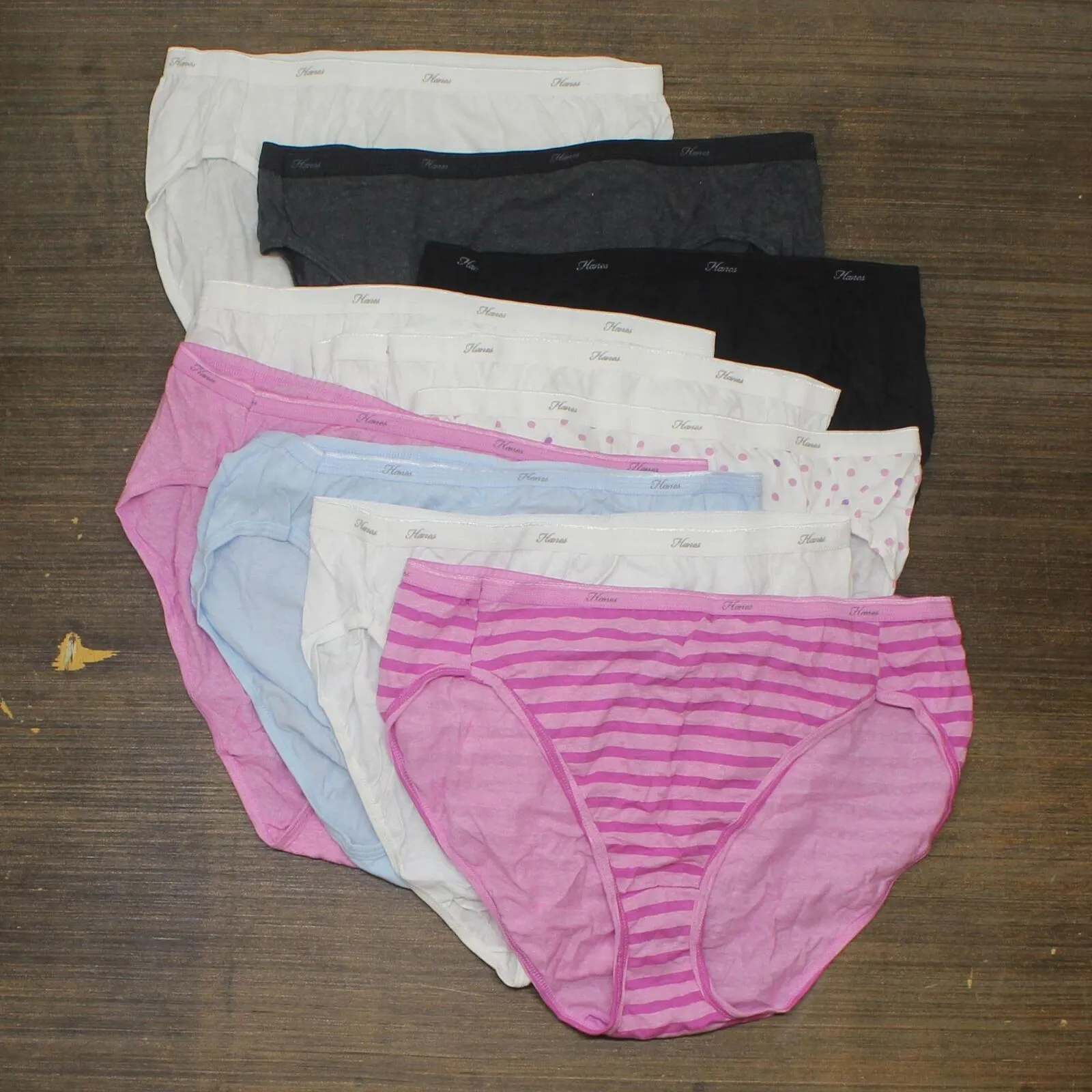 Hanes Womens Hi-Cut Cotton Panty PW43AS 10-Pack PW43AS Colors May Vary 10