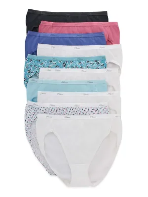 Hanes Womens Hi-Cut Cotton Panty PW43AS 10-Pack PW43AS Colors May Vary 10
