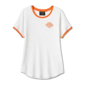 Harley-Davidson® Womens White Ringer T-Shirt
