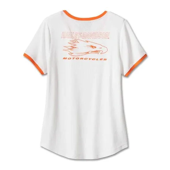 Harley-Davidson® Womens White Ringer T-Shirt