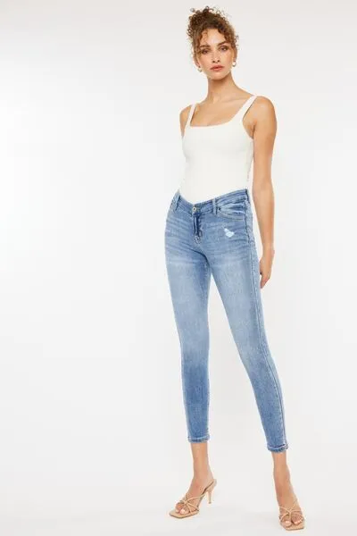 Hazel Blues® |  Kancan High Waist Cat's Whiskers Skinny Jeans