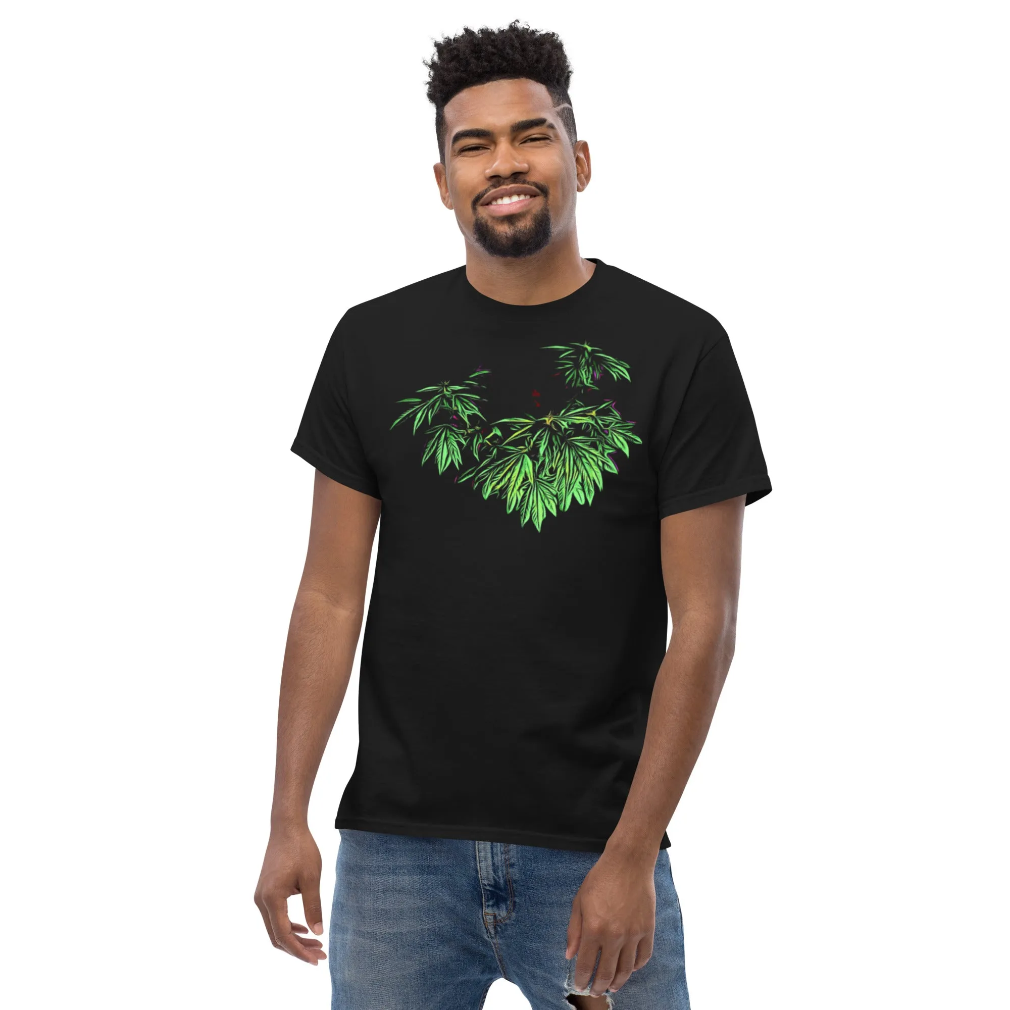 Heart Shaped Cannabis Plant Unisex T-shirt