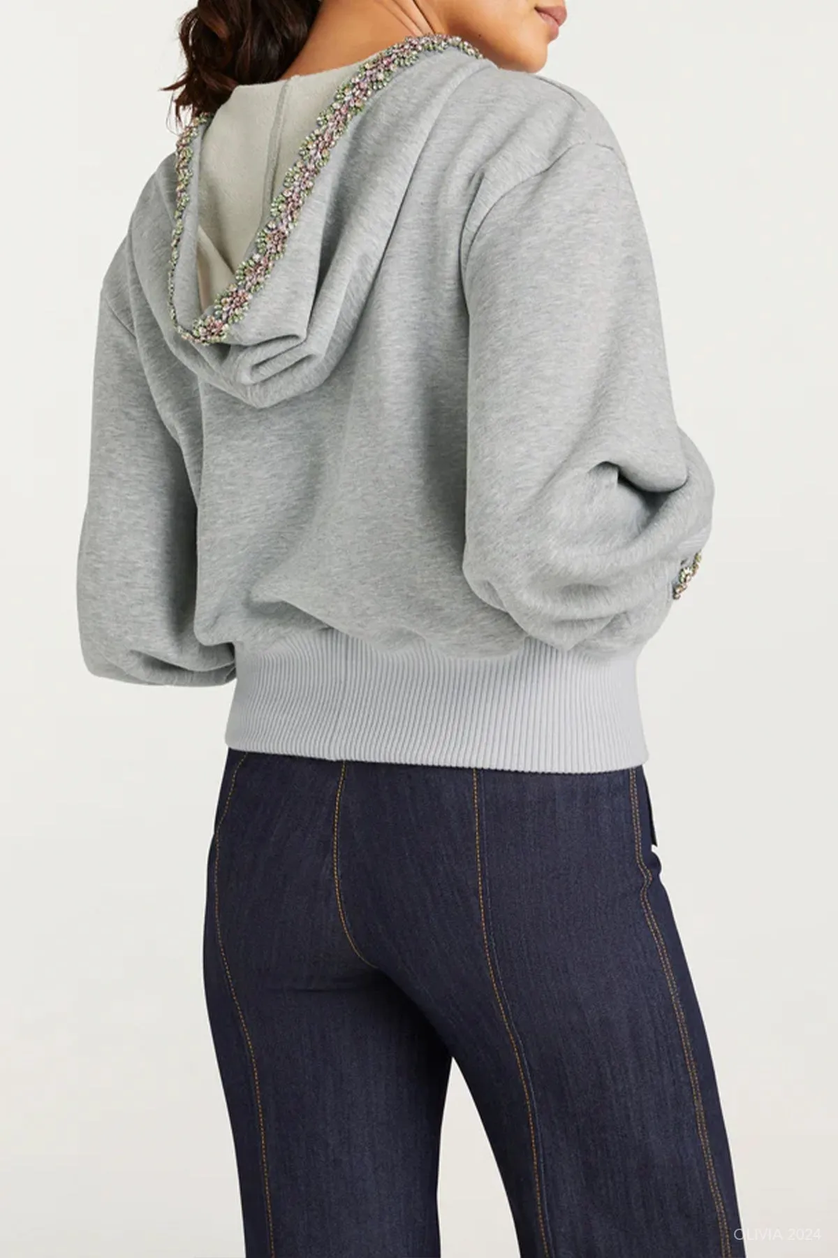 Heather Maddie Zip Up Sweatshirt in Heather Grey