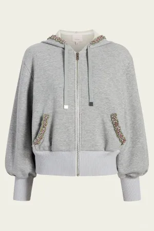 Heather Maddie Zip Up Sweatshirt in Heather Grey