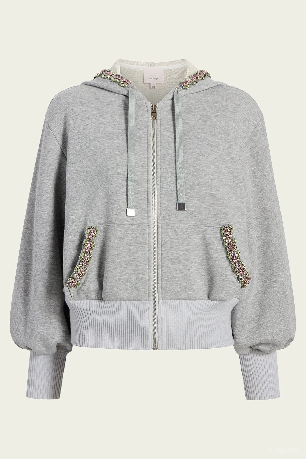 Heather Maddie Zip Up Sweatshirt in Heather Grey