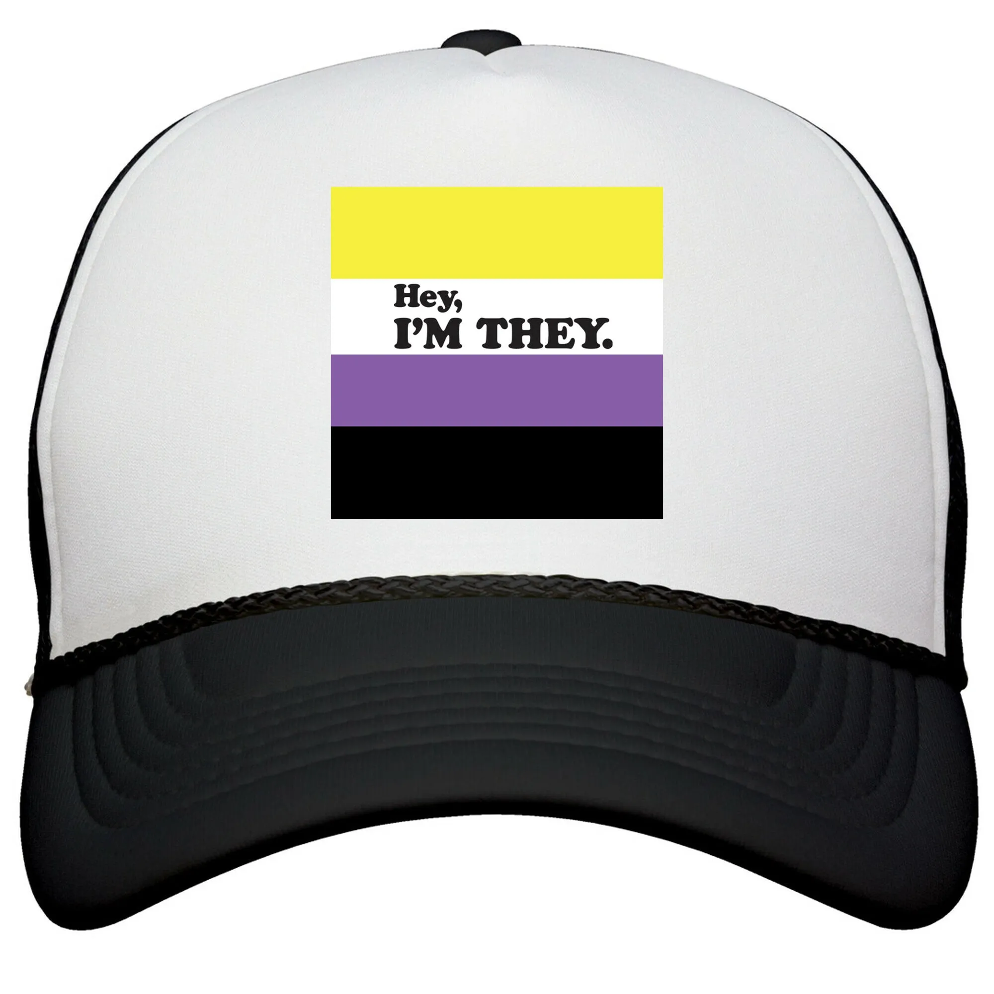 Hey, Im They. \(Non-binary\) Snapback Trucker Hat