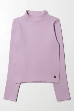 High Neck Seamless Top Lilac