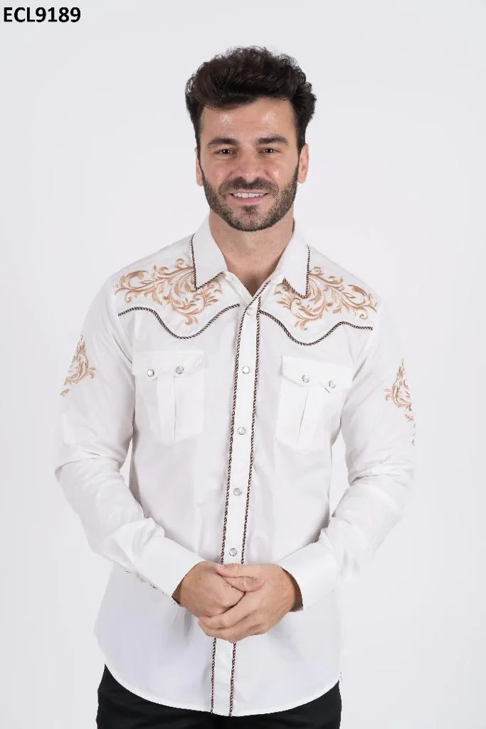 High Quality Embroidered Long Sleeve Men's Denim Shirts