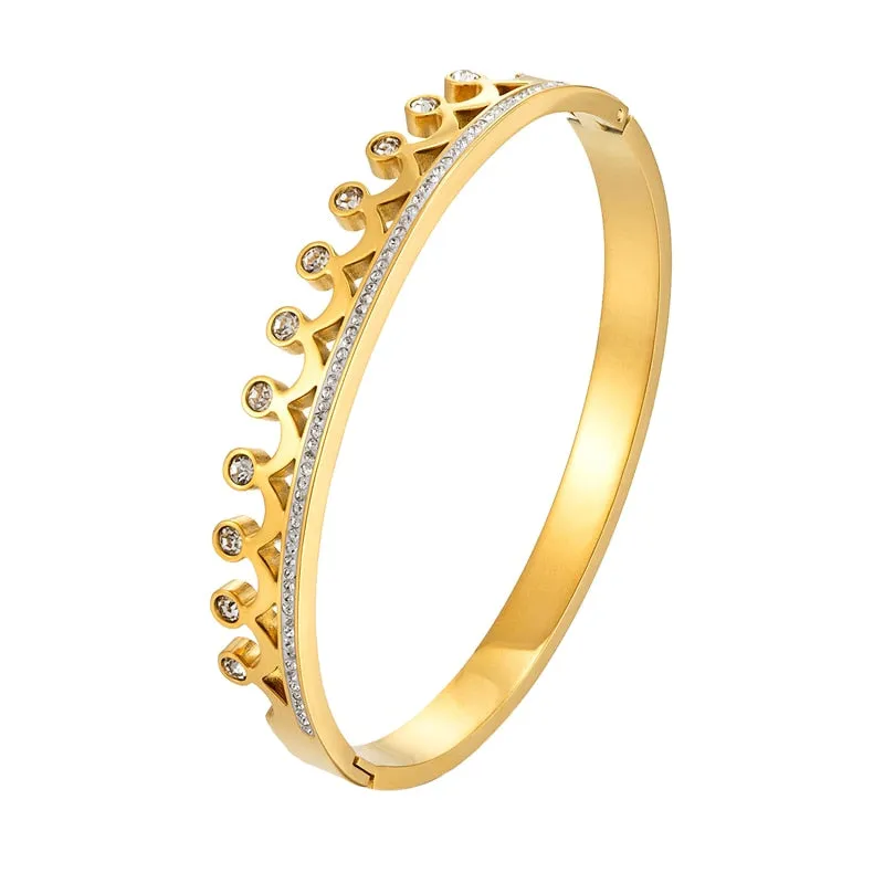 High Quality Unique Design Crystal Stainless Steel Bracelet for Women for daily/party wear