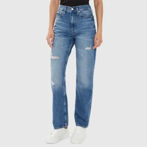 High Rise Straight Jeans - Denim Light