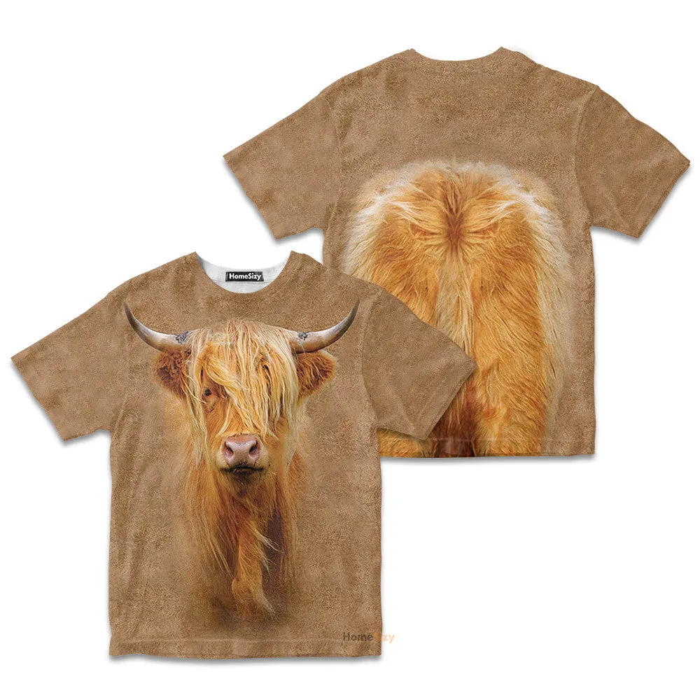 Highland Cattle - 3D Kid Tshirt QT212246Hg
