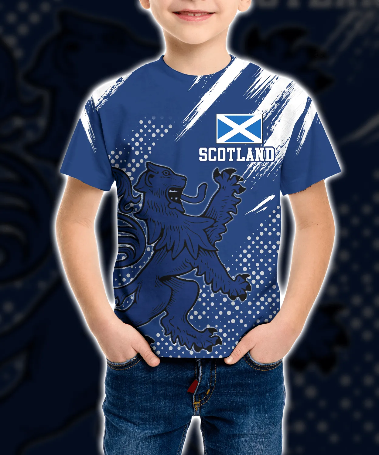 Homsizy Scottish Lovers Scotland Lion Grunge Custom Cosplay Text Kid Tshirt J4 QT211603