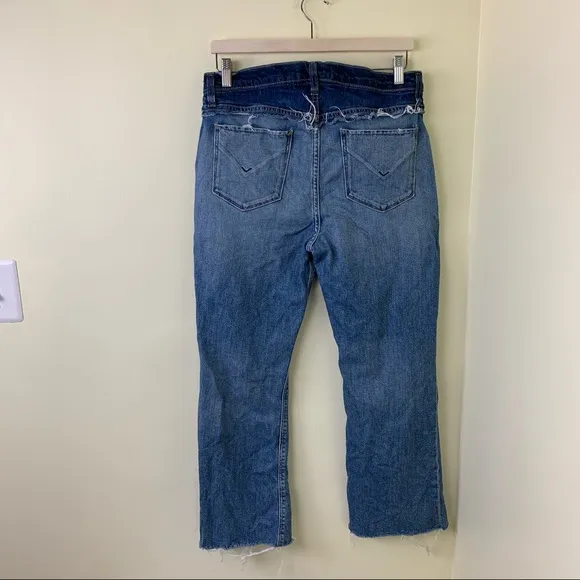 Hudson Holly High Rise Cropped Flare Jeans in Size 29 | Two-Tone Jeans