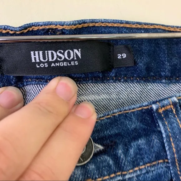 Hudson Holly High Rise Cropped Flare Jeans in Size 29 | Two-Tone Jeans