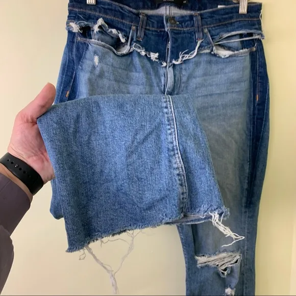 Hudson Holly High Rise Cropped Flare Jeans in Size 29 | Two-Tone Jeans