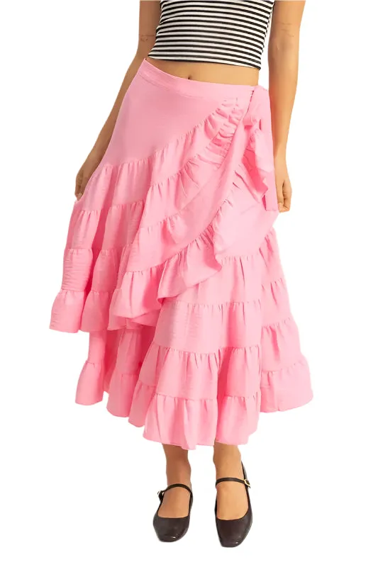 HYFVE Ruffled Tiered High Waist Skirt