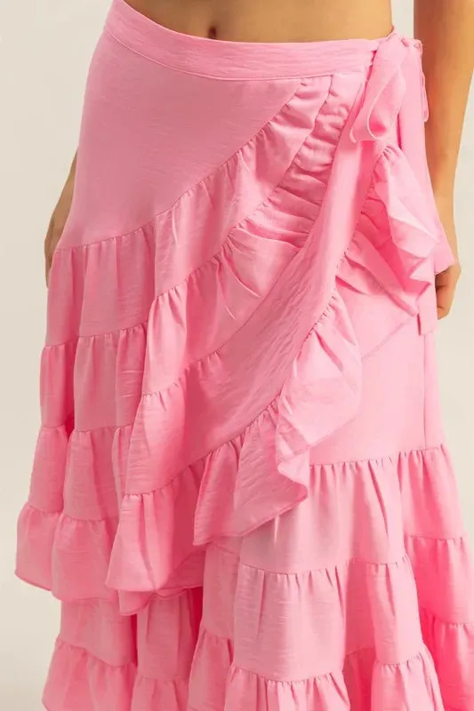 HYFVE Ruffled Tiered High Waist Skirt