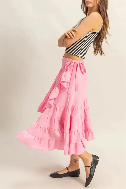 HYFVE Ruffled Tiered High Waist Skirt