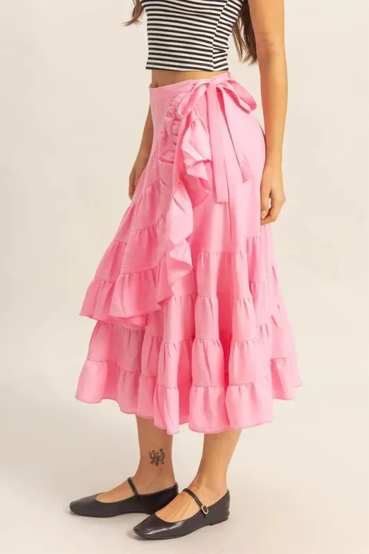 HYFVE Ruffled Tiered High Waist Skirt