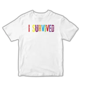 I Survived Multi Color Tee (White)