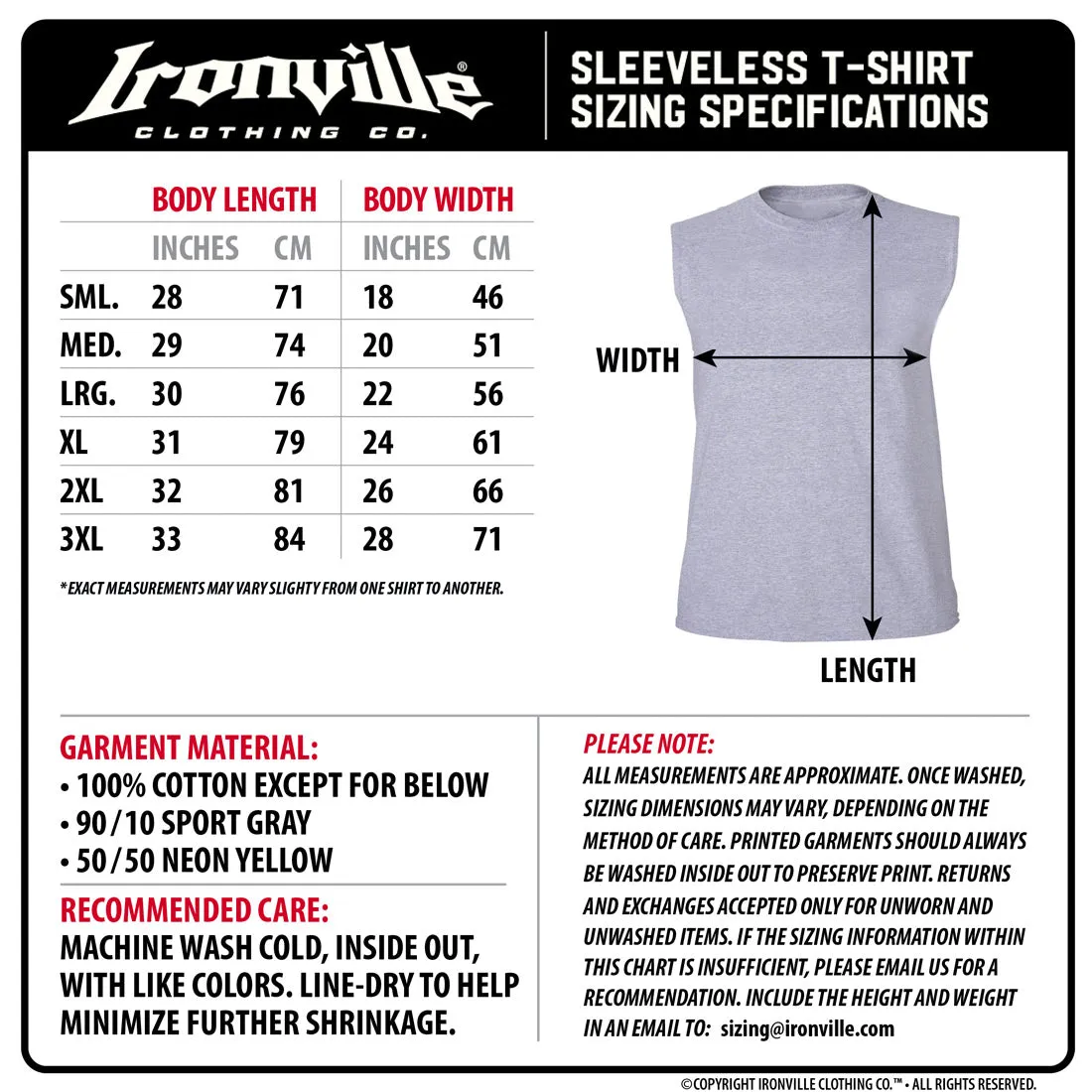 Ironville VERTICAL LOGO Sleeveless Muscle T-shirt