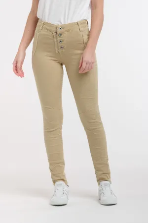 ITALIAN STAR Button Jeans - Light Clay