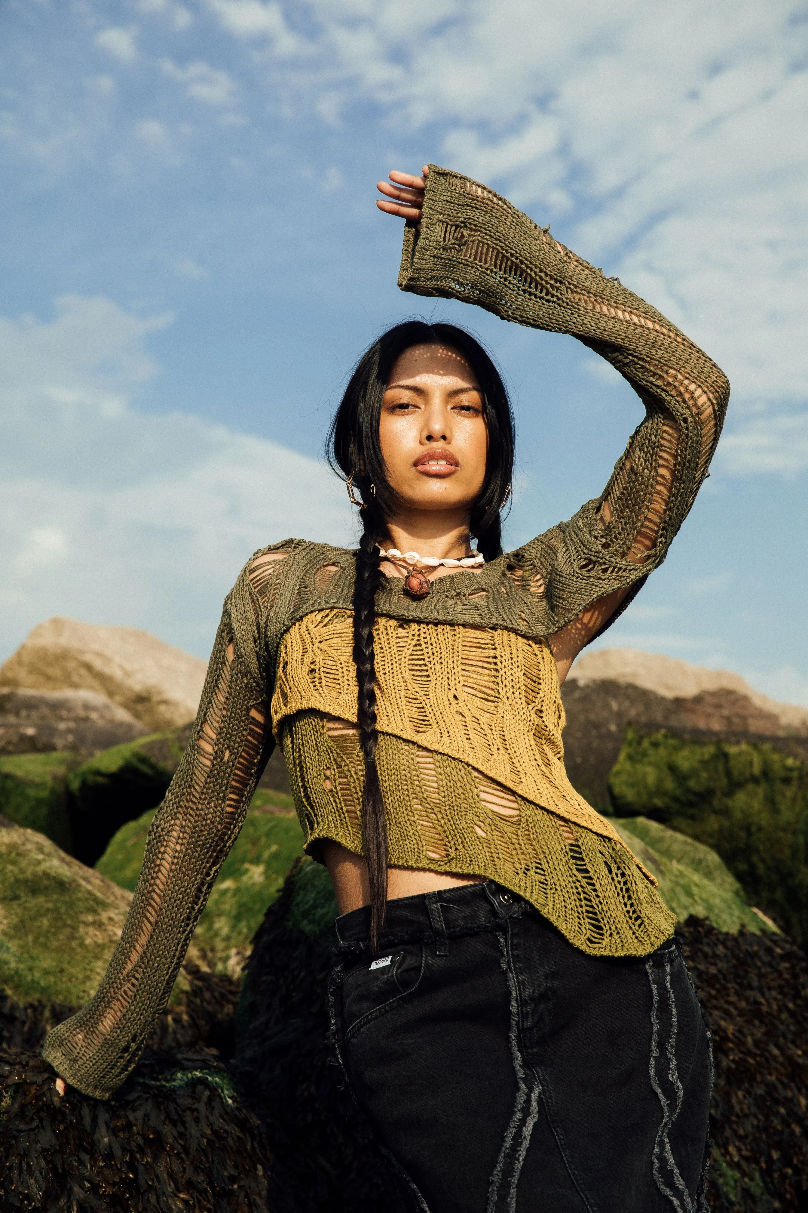 Ivy Layered Ladder Knit Top