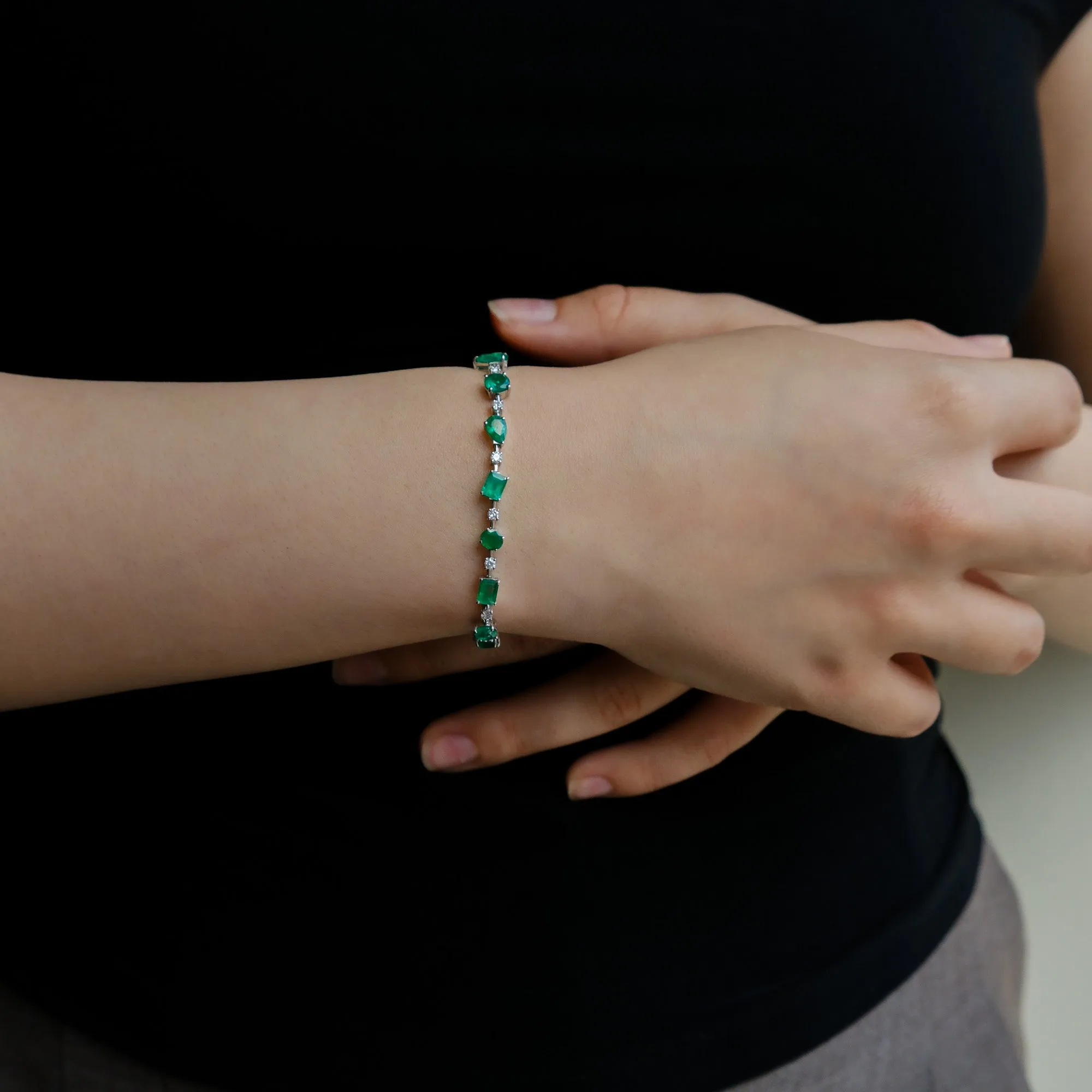 Ivy Midi Emerald Tennis Bracelet