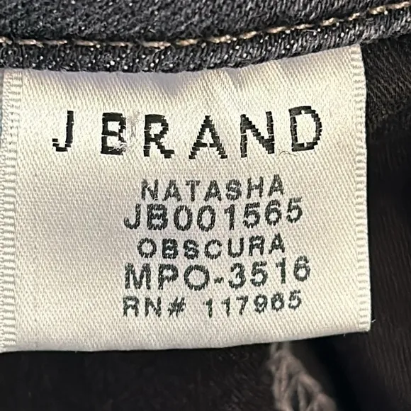 J Brand Natasha Sky High Skinny Jeans in Obscura Washed Black Button Fly Size 29