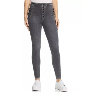 J Brand Natasha Sky High Skinny Jeans in Obscura Washed Black Button Fly Size 29