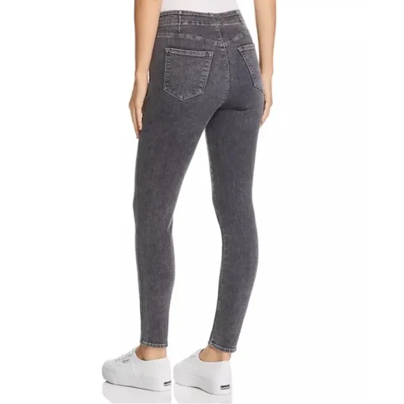 J Brand Natasha Sky High Skinny Jeans in Obscura Washed Black Button Fly Size 29
