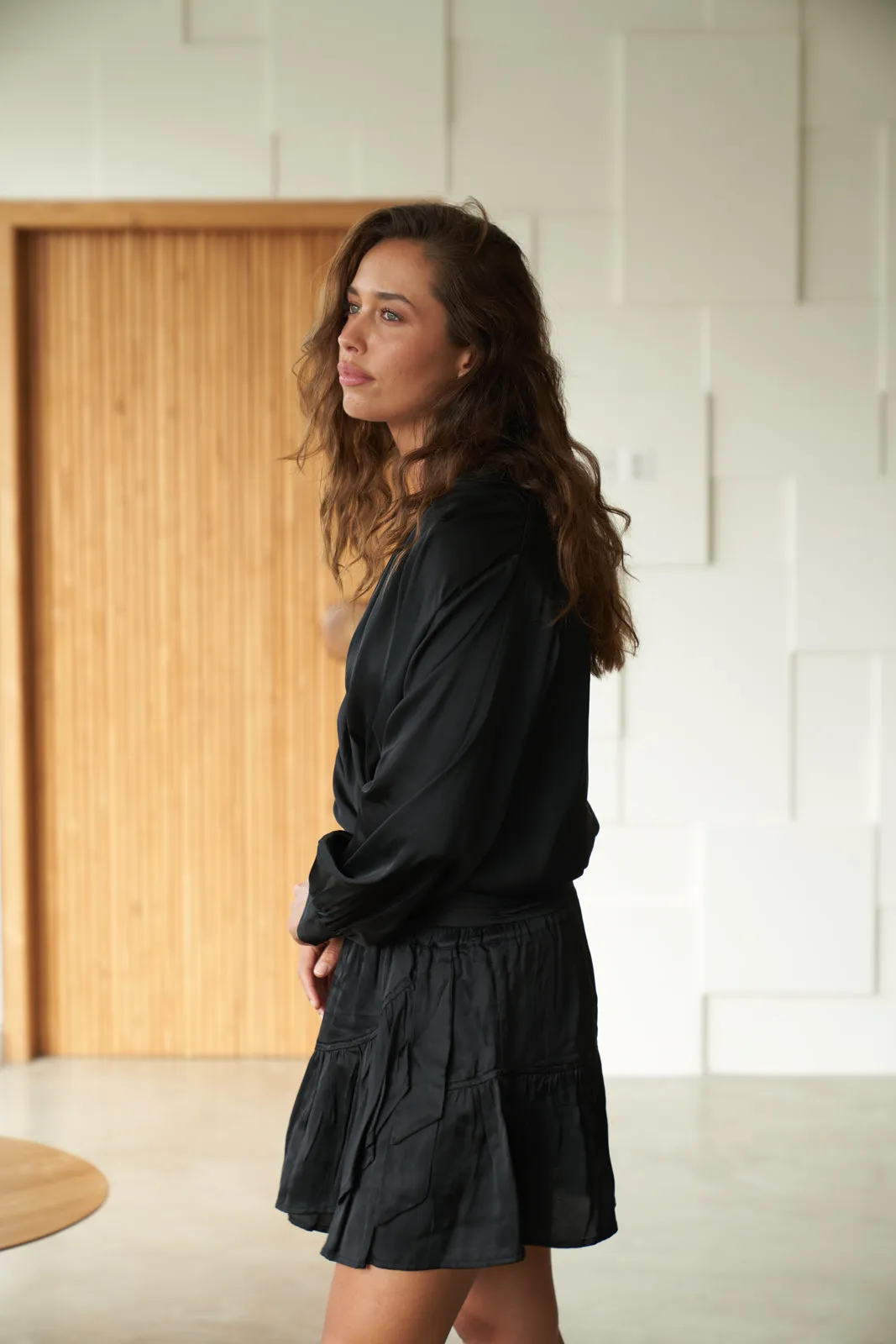 JAYDA Silky Skirt (Black)