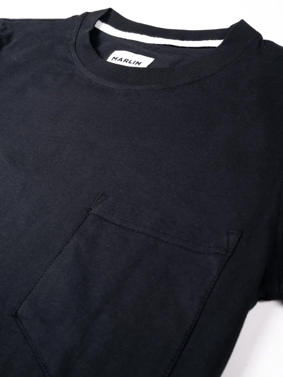 Jet Black Cotton Tee Shirt