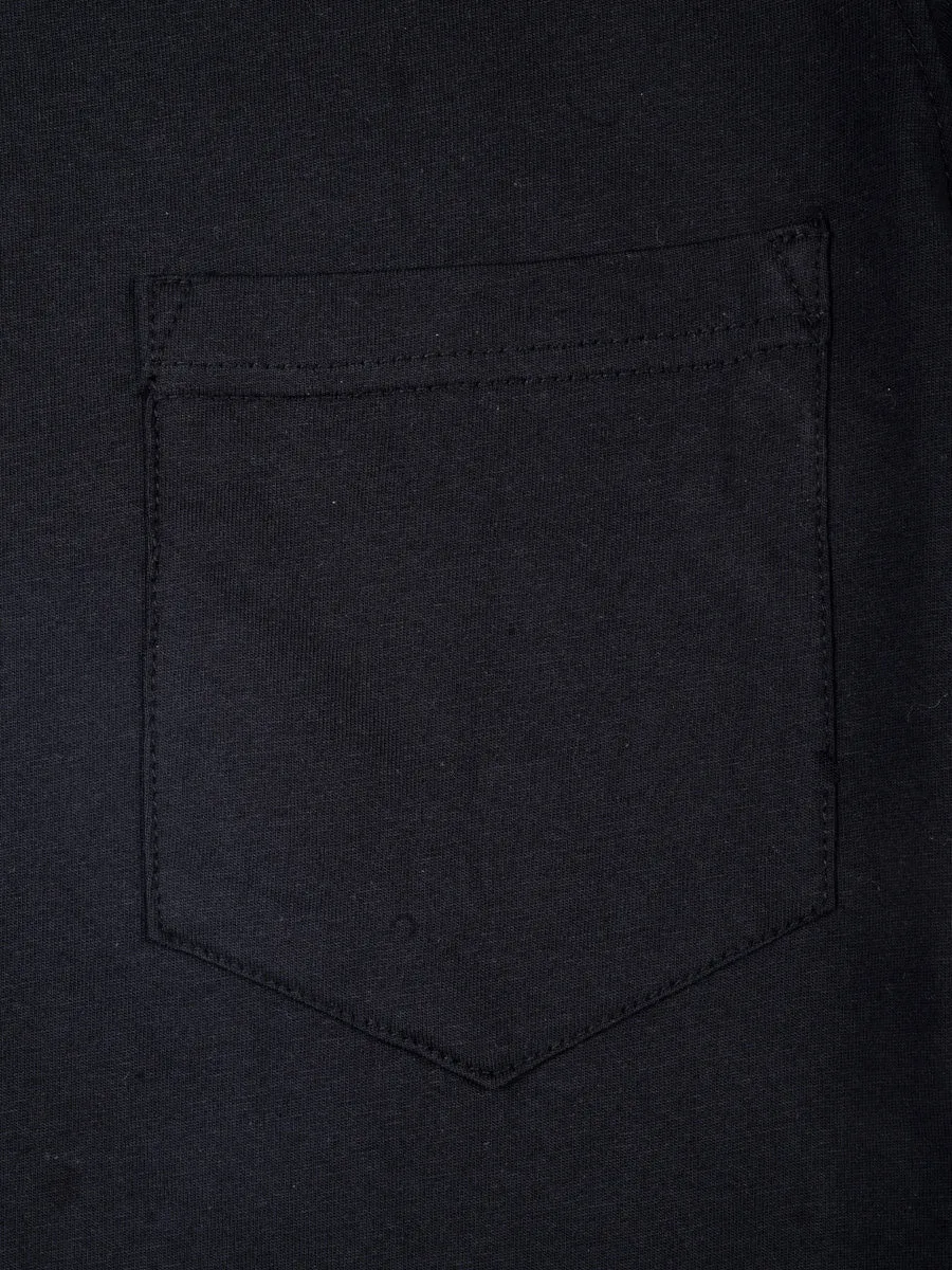 Jet Black Cotton Tee Shirt