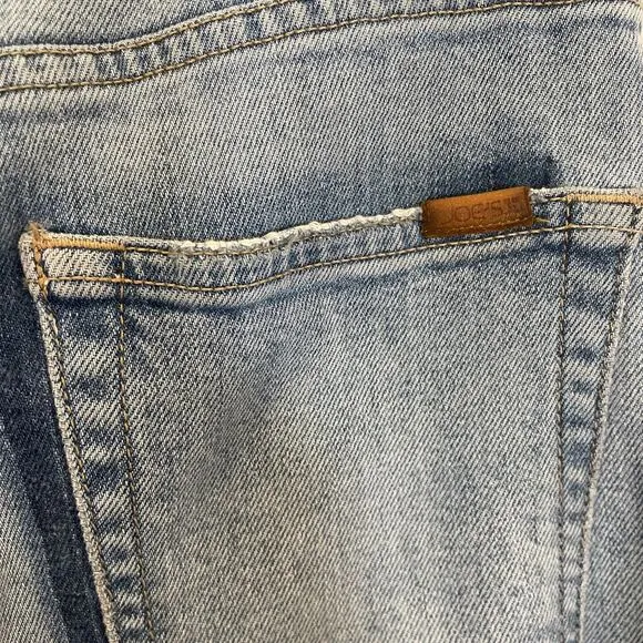 Joe's Jeans The Debbie High Rise Straight Crop 2-Tone Blue Raw Hem 27