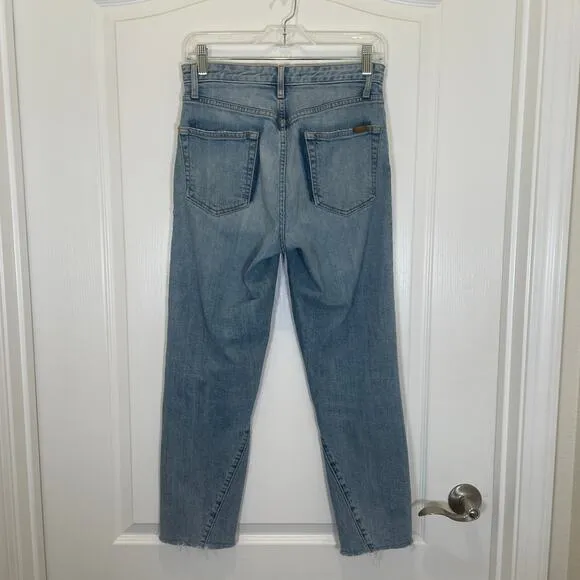 Joe's Jeans The Debbie High Rise Straight Crop 2-Tone Blue Raw Hem 27