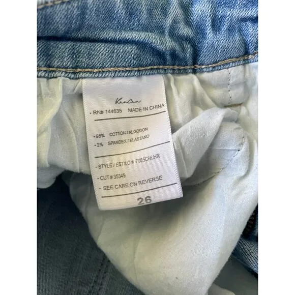 KanKan jeans straight leg, hi-rise size 26, light wash
