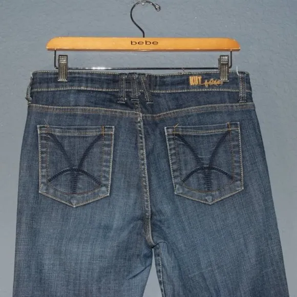 KFTK Dk Wash Denim Farrah Baby Boot Cut Jeans sz 8