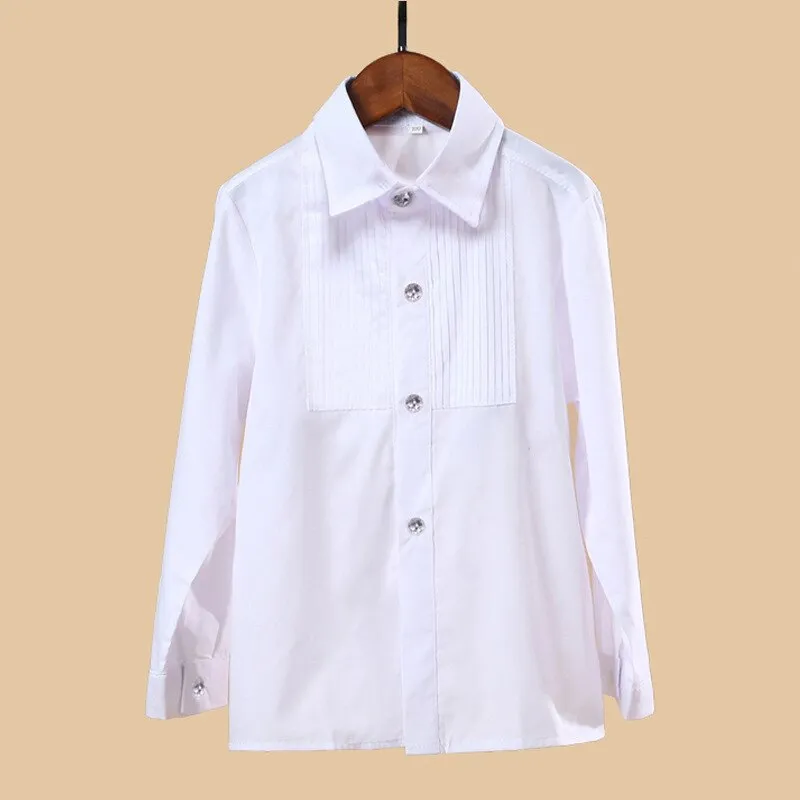 Kids Dress Shirt Boys' Formal Dress Shirts Party Stage Performance Tuxedo Children's Shirts